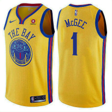 2017-18 JaVale McGee Golden State Warriors #1 Gold Jersey