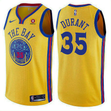 2017-18 Kevin Durant Golden State Warriors #35 Gold Jersey