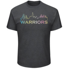 Golden State Warriors Charcoal Tek Patch Color Reflective Skyline T-Shirt Golden State Warriors Charcoal Tek Patch Color Reflective Skyline T-Shirt
