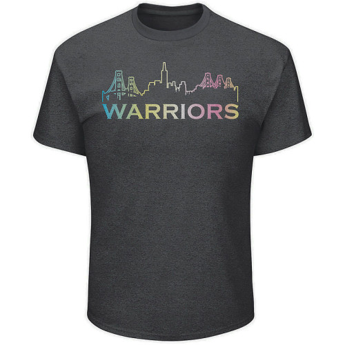 Golden State Warriors Charcoal Tek Patch Color Reflective Skyline T-Shirt Golden State Warriors Charcoal Tek Patch Color Reflective Skyline T-Shirt