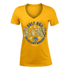 Women's Golden State Warriors 2017 Champions Baby V-Neck Gold T-Shirt