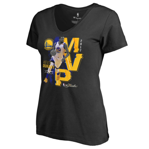 Women's Golden State Warriors 2017 Champions Kevin Durant FMVP Black T-Shirt Women's Golden State Warriors 2017 Champions Kevin Durant FMVP Black T-Shirt