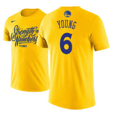 Golden State Warriors #6 Nick Young Gold Name & Number T-Shirt