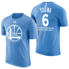 Golden State Warriors #6 Nick Young Blue Father's Day T-Shirt