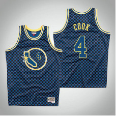 Golden State Warriors #4 Quinn Cook Royal Checkerboard 2022 Champions Jersey