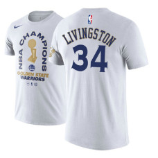 Golden State Warriors #34 Shaun Livingston White 2018 Champions T-Shirt Golden State Warriors #34 Shaun Livingston White 2018 Champions T-Shirt