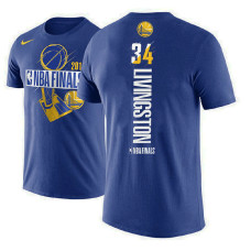 Golden State Warriors #34 Shaun Livingston Royal Finals T-Shirt