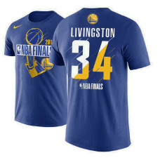 Golden State Warriors #34 Shaun Livingston Royal Finals T-Shirt