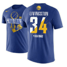Golden State Warriors #34 Shaun Livingston Royal Finals T-Shirt Golden State Warriors #34 Shaun Livingston Royal Finals T-Shirt