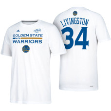 Golden State Warriors #34 Shaun Livingston White Name & Number T-Shirt