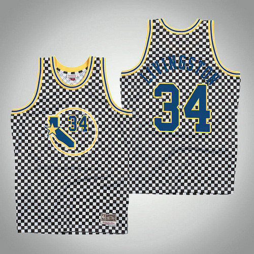 Golden State Warriors #34 Shaun Livingston White Checkerboard Jersey Golden State Warriors #34 Shaun Livingston White Checkerboard Jersey