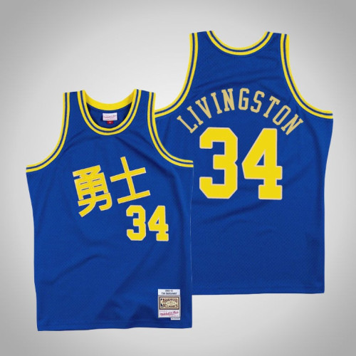 Golden State Warriors #34 Shaun Livingston Royal Chinese New Year Jersey Golden State Warriors #34 Shaun Livingston Royal Chinese New Year Jersey