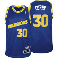 Golden State Warriors #30 Stephen Curry Blue Hardwood Classics Jersey