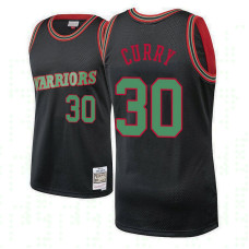 Golden State Warriors #30 Stephen Curry Black Hardwood Classics Christmas Jersey