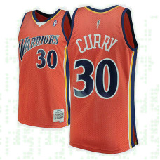 Golden State Warriors #30 Stephen Curry Orange Hardwood Classics Jersey