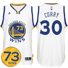 Stephen Curry Golden State Warriors #30 2016 season 73 Wins White Jersey