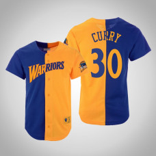 Golden State Warriors #30 Stephen Curry Split Mesh Button Jersey