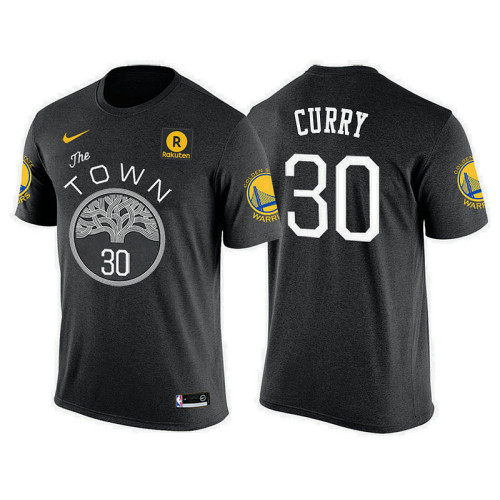 Golden State Warriors #30 Stephen Curry Black Statement T-Shirt
