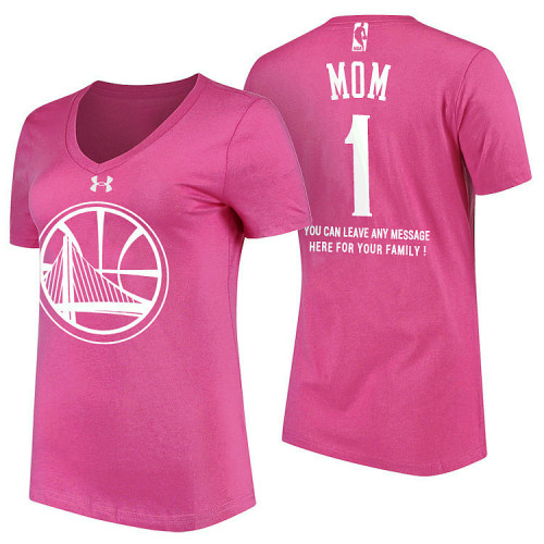 Women's Golden State Warriors 2018 Mother's Day No.1 MOM Pink T-Shirt