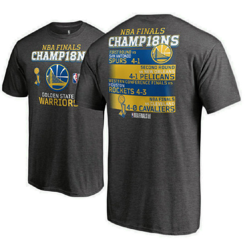 Golden State Warriors 2018 Finals Champions All-Time Baller Schedule Gray T-Shirt Golden State Warriors 2018 Finals Champions All-Time Baller Schedule Gray T-Shirt