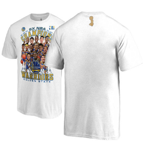 Golden State Warriors 2018 Finals Champions Caricature White T-Shirt Golden State Warriors 2018 Finals Champions Caricature White T-Shirt