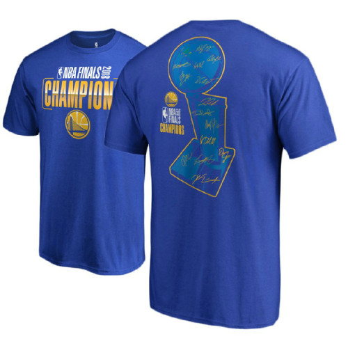 Golden State Warriors 2018 Finals Champions Trophy Signature Royal T-Shirt Golden State Warriors 2018 Finals Champions Trophy Signature Royal T-Shirt
