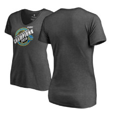 Golden State Warriors 2018 Western Conference Champions Keyhole Slogan Charcoal T-Shirt Golden State Warriors 2018 Western Conference Champions Keyhole Slogan Charcoal T-Shirt
