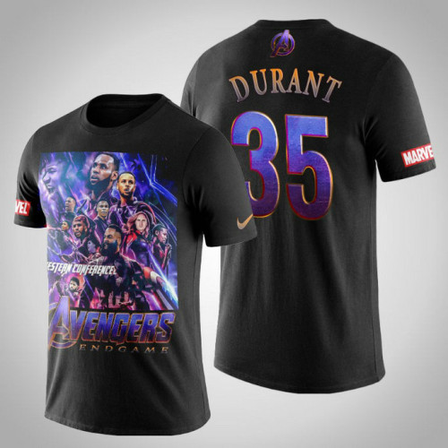 Golden State Warriors Kevin Durant #35 Comic Avengers Endgame T-shirt - Black Golden State Warriors Kevin Durant #35 Comic Avengers Endgame T-shirt - Black