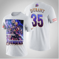 Golden State Warriors Kevin Durant #35 Comic Avengers Endgame T-shirt  -  White