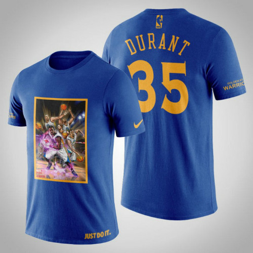Golden State Warriors Kevin Durant #35 Navy Legend Marvel T-shirt Golden State Warriors Kevin Durant #35 Navy Legend Marvel T-shirt