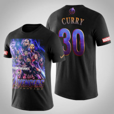 Golden State Warriors Stephen Curry #30 Comic Avengers Endgame T-shirt  -  Black
