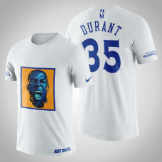 Golden State Warriors Kevin Durant #35 White Legend Caricatrue T-shirt