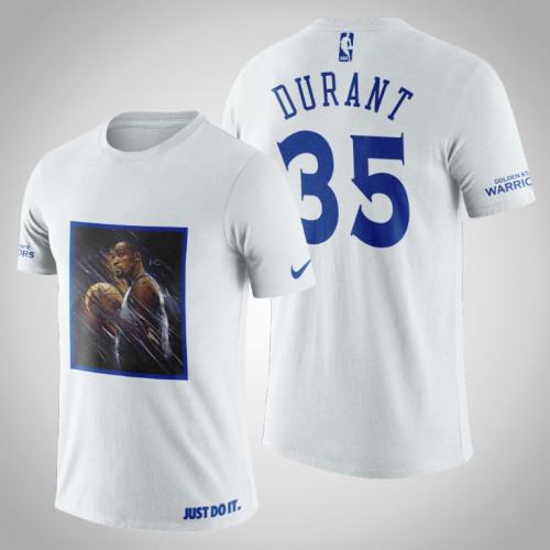 Golden State Warriors Kevin Durant #35 White Legend Rain T-shirt Golden State Warriors Kevin Durant #35 White Legend Rain T-shirt