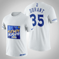 Golden State Warriors Kevin Durant #35 White Legend Shout T-shirt