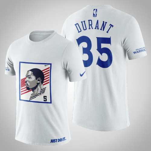 Golden State Warriors Kevin Durant #35 White Legend USA Flag T-shirt Golden State Warriors Kevin Durant #35 White Legend USA Flag T-shirt