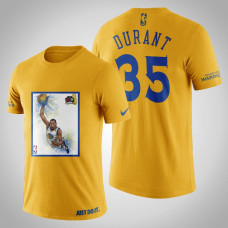 Golden State Warriors Kevin Durant #35 Yellow Legend 2017 The Finals T-shirt