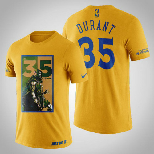 Golden State Warriors Kevin Durant #35 Yellow Legend K Doom T-shirt Golden State Warriors Kevin Durant #35 Yellow Legend K Doom T-shirt