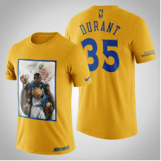 Golden State Warriors Kevin Durant #35 Yellow Legend King T-shirt Golden State Warriors Kevin Durant #35 Yellow Legend King T-shirt