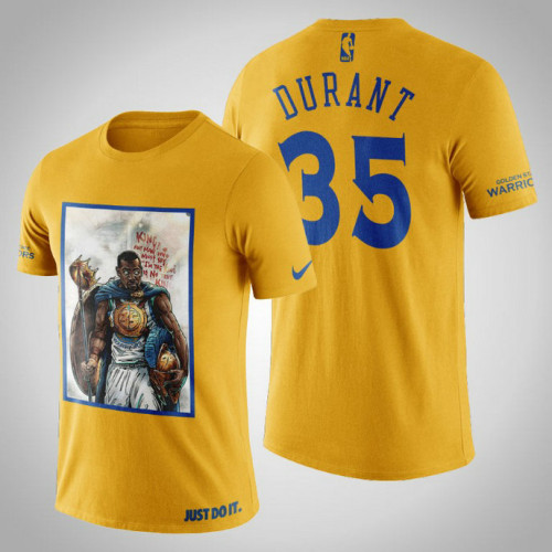 Golden State Warriors Kevin Durant #35 Yellow Legend King T-shirt Golden State Warriors Kevin Durant #35 Yellow Legend King T-shirt