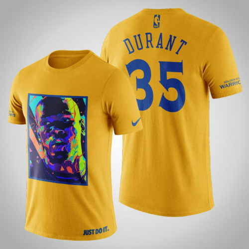 Golden State Warriors Kevin Durant #35 Yellow Legend Painting T-shirt Golden State Warriors Kevin Durant #35 Yellow Legend Painting T-shirt