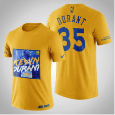 Golden State Warriors Kevin Durant #35 Yellow Legend Shout T-shirt Golden State Warriors Kevin Durant #35 Yellow Legend Shout T-shirt