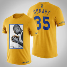 Golden State Warriors Kevin Durant #35 Yellow Legend Side T-shirt