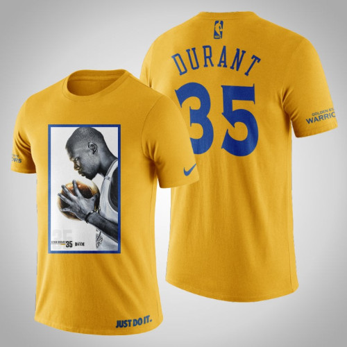 Golden State Warriors Kevin Durant #35 Yellow Legend Side T-shirt Golden State Warriors Kevin Durant #35 Yellow Legend Side T-shirt