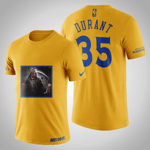 Golden State Warriors Kevin Durant #35 Yellow Legend Trophy T-shirt Golden State Warriors Kevin Durant #35 Yellow Legend Trophy T-shirt