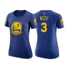 Women's Golden State Warriors #3 David West Blue Icon T-Shirt