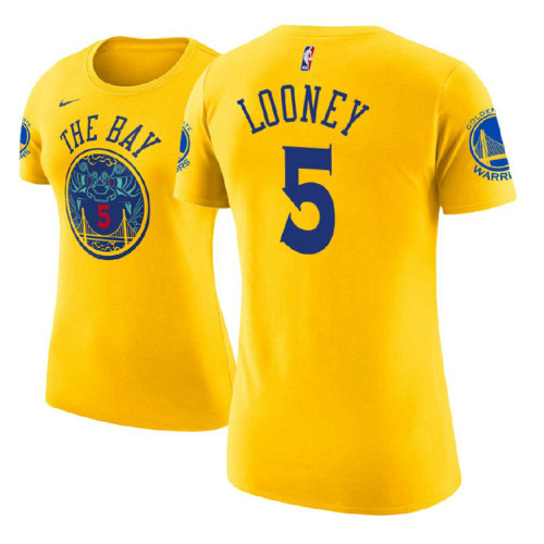 Women's Golden State Warriors #5 Kevon Looney Gold City T-Shirt