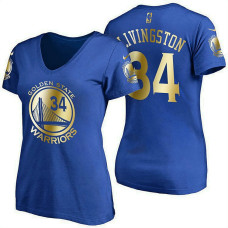 Women's Golden State Warriors #34 Shaun Livingston Name & Number T-Shirt Women's Golden State Warriors #34 Shaun Livingston Name & Number T-Shirt