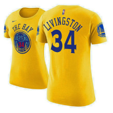Women's Golden State Warriors #34 Shaun Livingston City T-Shirt Women's Golden State Warriors #34 Shaun Livingston City T-Shirt