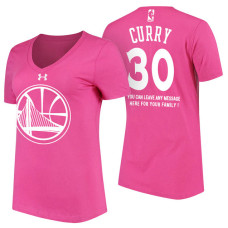 Women's Golden State Warriors #30 Stephen Curry Pink Mother's Day T-Shirt