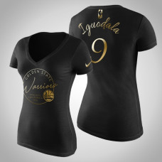Women's Golden State Warriors Andre Iguodala #9 Golden Edition Handwriting T-Shirt  -  Black